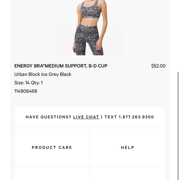 SOLD Lulu Lemon Energy Bra 14 *Medium Support* - Picture 4 of 5